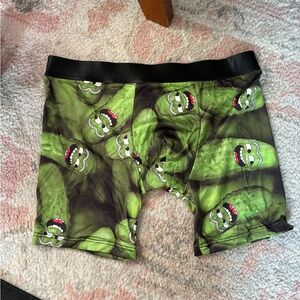 Green Cartoon Pickle Print Boxer Briefs